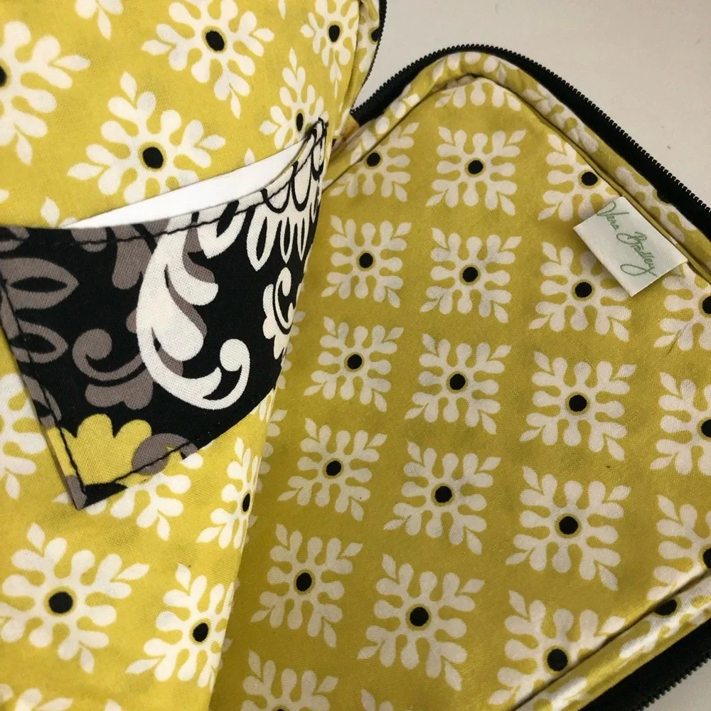 Vera Bradley Quilted Floral Tablet Sleeve with Yellow and Black Pattern